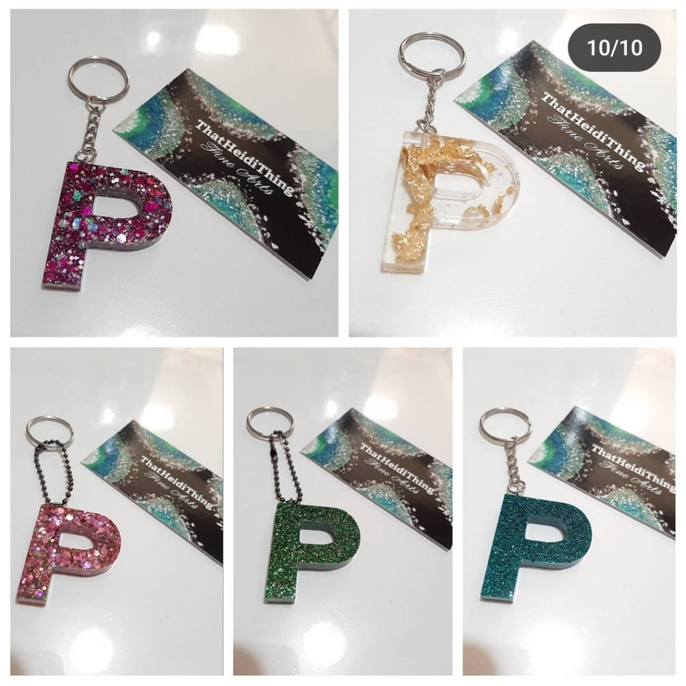 Bag charm Keychain Letter P